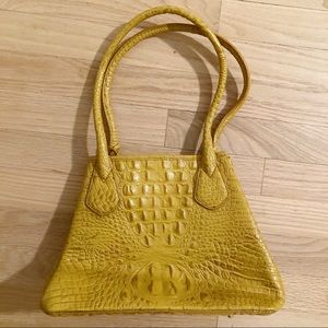 Yellow Brahmin leather purse